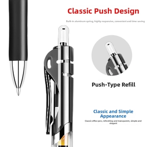 Detail of the internal aluminum spring mechanism in a retractable black gel pen