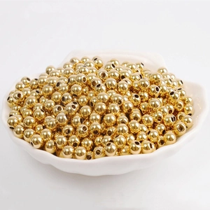 Round Copper Spacer Beads Gold Filled Color Preserved Solid Smooth Loose Beads For DIY Bracelet Necklace Making Jewelry