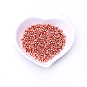 Polished rose gold round metal spacer beads for DIY jewelry making in heart dish