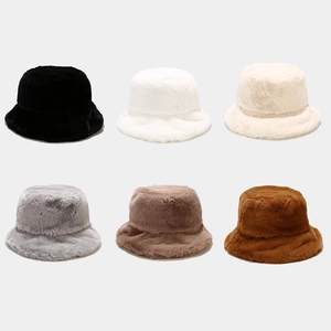 Sombrero de Pescador de Felpa Cálido de Invierno para Mujer Color Sólido Piel Sintética Sombrero de Pescador Retro Accesorios