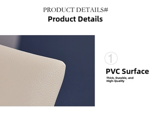 Primer plano detallado que muestra la textura de lichi en el material de PVC impermeable crema