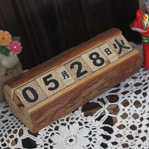 Calendrier Perpétuel En Bois Manuel Bloc Quotidien Décoration Bureau Maison Bureau Style Rétro Vintage Ornement Artisanal