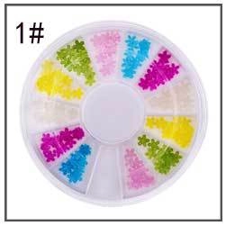 Ensemble de paillettes fleurs pour nail art dans une boîte de rangement rotative à 12 grilles