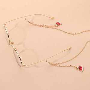 Christmas Glasses Chain Gold Alloy Strap With Enamel Bell Charms Festive Eyewear Accessory For Holiday Party