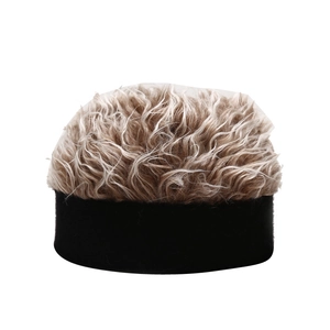 Bonnet perruque camouflage unisexe avec extension de cheveux bouclés et bord large