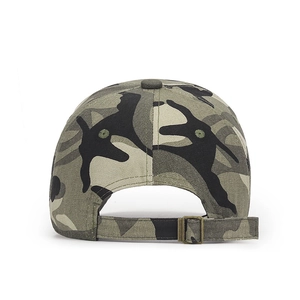 Adjustable camouflage cotton baseball cap for outdoor sports with premium metal buckle