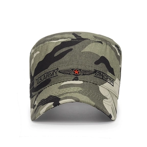 Classic cotton camo cadet cap with U.S. ARMY embroidery and red star insignia