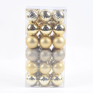 36-pack of 4cm gold Christmas ball ornaments with glitter and matte finishes