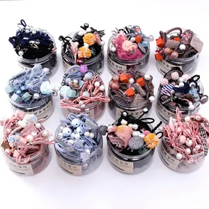 Elastic Hair Ties Women Girls Korean Style Artificial Pearl Ribbon Flower Accessories High Stretch Ropes Scrunchies Multi Styles