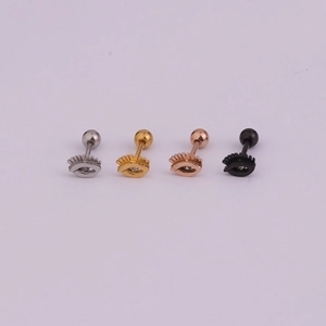 Mini lightning shaped stainless steel stud earrings in four metallic color finishes
