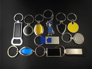 Detailed collection of zinc alloy keychains in round and oval shapes with custom logos