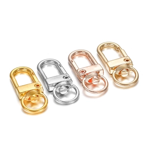 Rotating metal lobster claw clasps for keychains and DIY crafts in four assorted colors