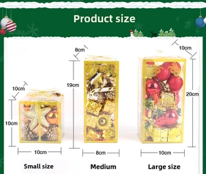 Three sizes of Christmas ornament gift boxes including small medium and large set options