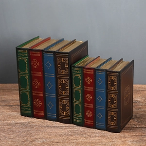 Europäische Vintage Buch Aufbewahrungsbox Dekoration mit Goldprägung Design