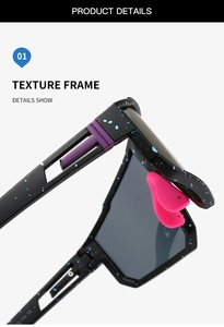 Detailed macro view of the starry texture frame and pink silicone nose pads