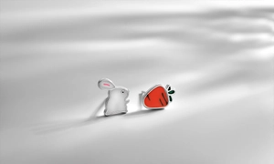 Macro shot of asymmetric S925 silver rabbit and carrot studs with enamel detail