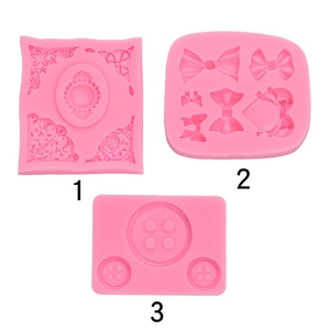 Siliconen Bakvorm Knoop Strik Reliëf Frame Voor Fondant Taart Chocolade Ambacht DIY Gereedschap