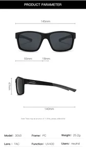 Tableau des tailles détaillé pour lunettes de cyclisme avec dimensions et protection UV400