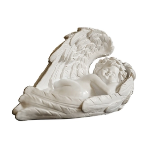 Sculpture d'ange créative en résine blanche pour décoration de style européen et chambre