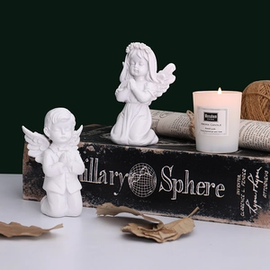 Biddende Engel Beeldjes Gevleugelde Cupido Hars Standbeeld Noordse Stijl Desktop Decor Cherubijn Sculpturen Voor Thuis Kantoor