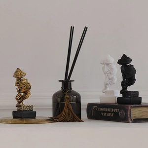 Scultura Astratta Del Viso Resina Il Silenzio È Oro Statua Maschera Ornamento Scrivania Per Ufficio Studio Moderno
