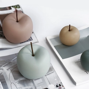 Adornos de manzanas de cerámica Morandi con acabado mate para decoración de hogares modernos