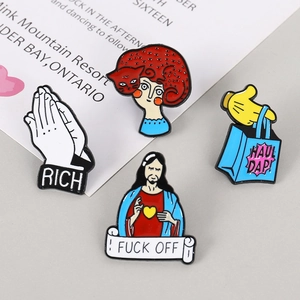 Broches en émail Jésus grec antique et gestes créatifs en alliage métallique de qualité
