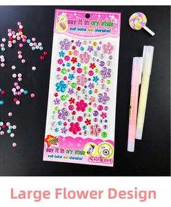 Detailed close-up of 3D sparkling crystal stickers for DIY crafts and phone decoration