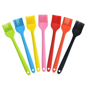 Set of 7 colorful silicone pastry brushes for baking and grilling with hanging holes
