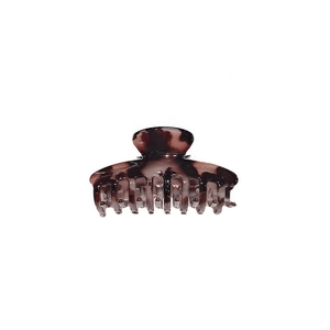 Large dark leopard print claw clip for women with tortoise shell texture on white background