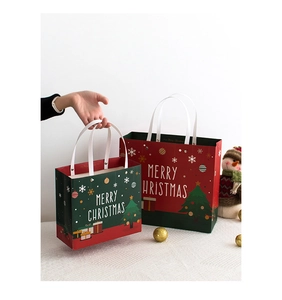 Bolsas de papel para regalos de Navidad con diseño festivo, perfectas para empaquetar.