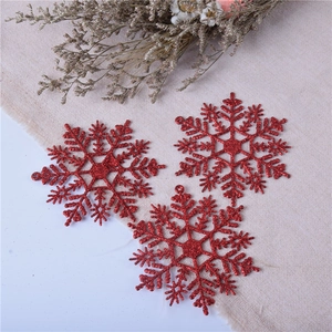 Glitter Plastic Snowflake Hanging Ornaments Hollow Sparkling Christmas Tree Decor Holiday Party Supplies