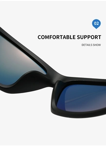 Vue macro des plaquettes de nez intégrées et verres polarisés bleus de lunettes de sport