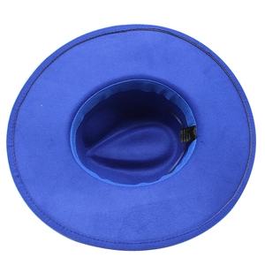 Detailed interior view of wool jazz fedora showing cotton blend fabric and care labels