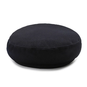 Classic black flat top newsboy cap for elderly men with premium stitching details