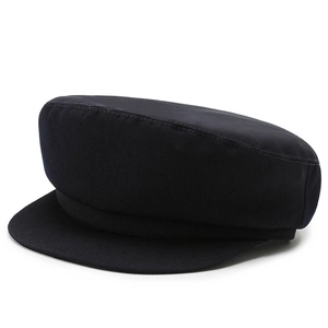 Men Flat Top Hat Cotton Polyester Short Brim Fiddler Sailor Cap For Middle Aged Solid Color Retro Breathable