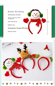 Detailed dimensions of 23x21x8cm for fabric Christmas plush headbands with bells