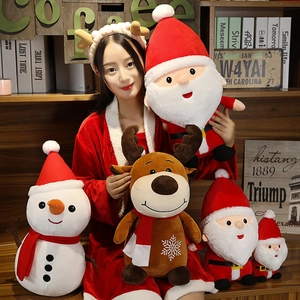 Weihnachten Plueschspielzeug Set Weihnachtsmann Schneemann Rentier Puppen Dekoration Geschenk