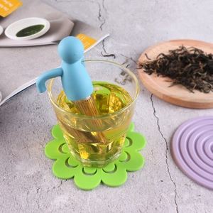 Creative little man tea infuser with stainless steel mesh for loose leaf tea brewing.