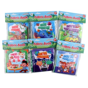 6-piece baby educational cloth book set with crinkle paper for sensory early learning