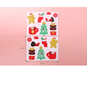 Détail des cartes de Noël de 19,4cm x 25,4cm avec des autocollants de fête joyeux