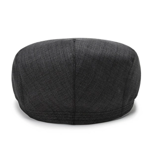 Béret gris foncé texturé pour hommes avec un design classique en tissu cousu