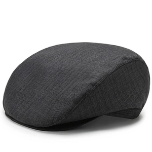Casquette Plate Pour Hommes Tissu Texturé Ivy Newsboy Chapeau Vintage Respirant Protection Solaire Casual Extérieur Gris