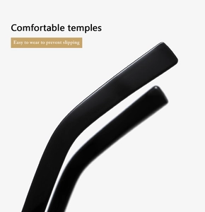 Detail of comfortable black temples with anti-slip curved design for eyewear frames