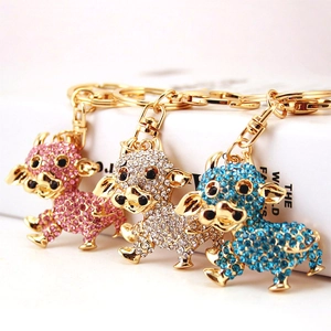 Simpatico Portachiavi a Forma di Mucca con Strass in Lega di Zinco Pendente per Borsa Anello Chiavi Auto per Donna Gioielli