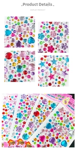 Macro detail of multi-color acrylic crystal rhinestone stickers for DIY crafts and decor