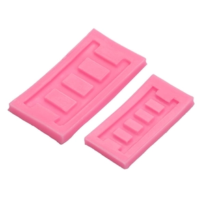 Two-piece pink silicone ladder shaped fondant molds for cake decorating and chocolate crafting