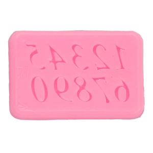 Rosa Silikonform für Zahlen 0-9 für Fondant-Kuchendekoration und Schokoladenbacken