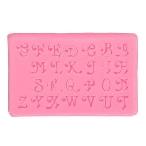 Rosa Silikonform mit 26 Großbuchstaben für Fondant- und Kuchendekorationen und Bastelarbeiten