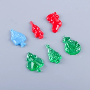 Christmas DIY resin molds set including Santa, stockings, and glittery green holiday trees